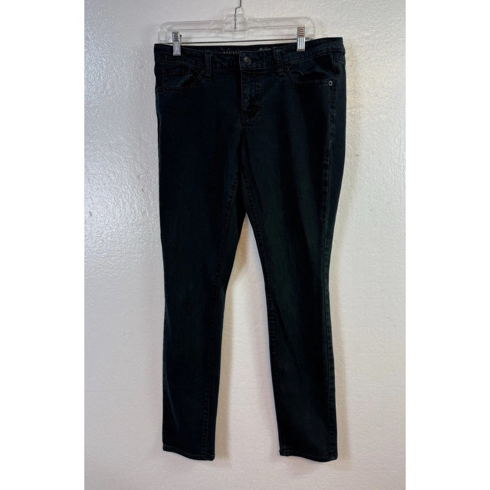Merona Modern Skinny Jeans Womens Size 10 Pockets Black Stretch Denim Straight